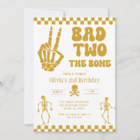 Skull Skeleton Bad to the Bone 2nd Birthday
