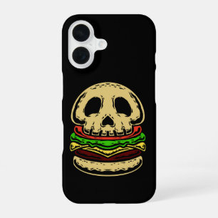 skull skeleton death spooky creepy burger iPhone 16 case