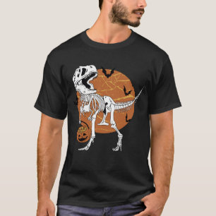 Skull skeleton dinosaur spooky Halloween costume T-Shirt