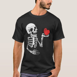 Skull Skeleton Hand Holding Red Heart Love 2 T-Shirt