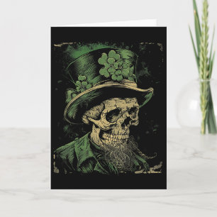 Skull Skeleton - Leprechaun St. Patrick's Day Sain Card