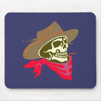 skull skull cowboy mouse mat