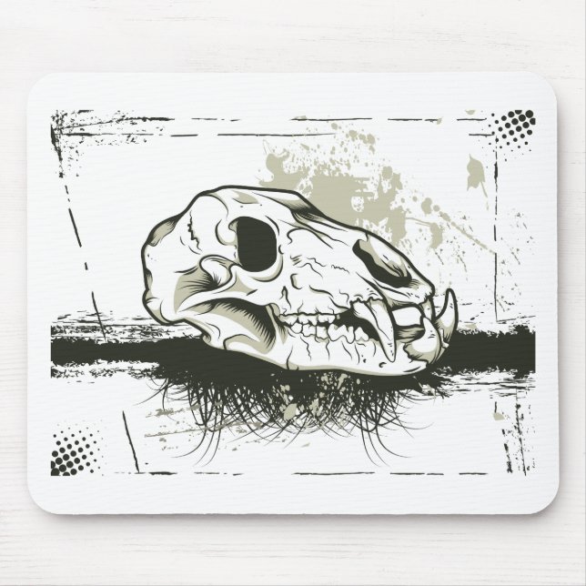 Skull ~ Skulls Animal Skeleton Mouse Mat (Front)