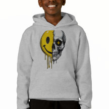 Skull Smiley Drip Hoodie – Street Art Bold Desig