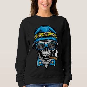 Skull Smoke Cigar Hip Hop Rap Beatbox Skateboard S Sweatshirt