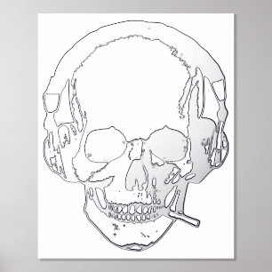 Skull Smoking Foil Prints