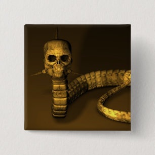 Skull Snake 15 Cm Square Badge