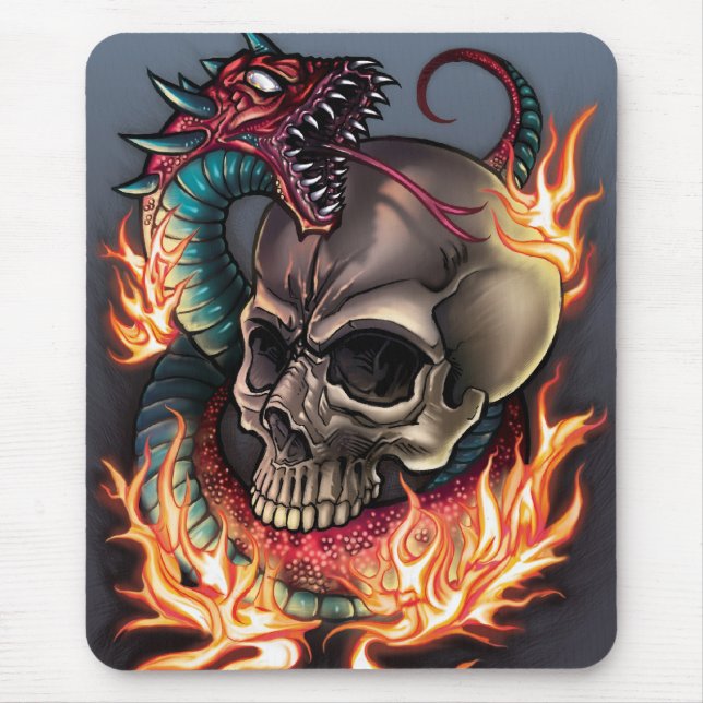 Skull + Snake Mouse Mat (Front)