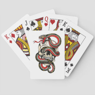 Skull & Snake Playing Cards Edgy Design