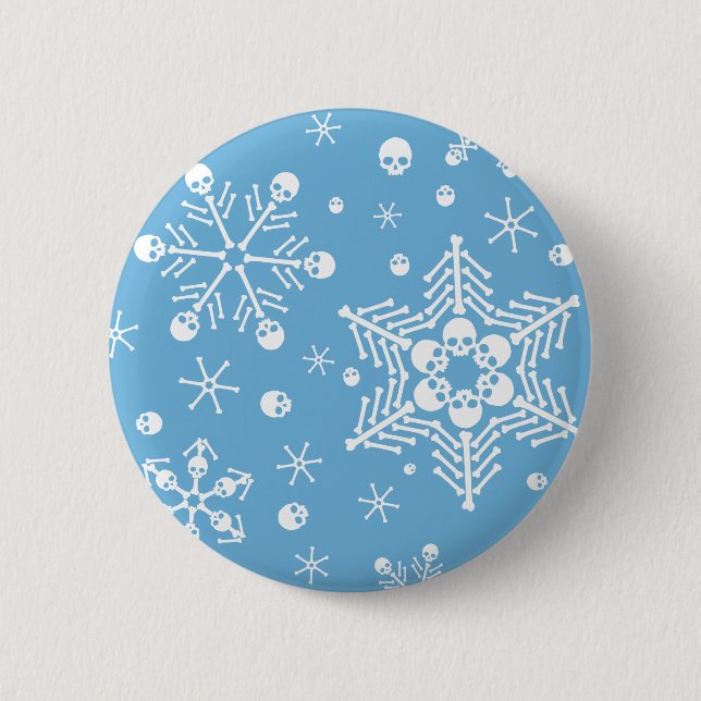 Skull Snowflakes 6 Cm Round Badge (Front)