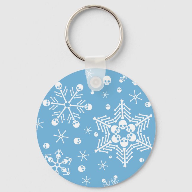 Skull Snowflakes Key Ring (Front)
