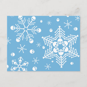 Skull Snowflakes Postcard