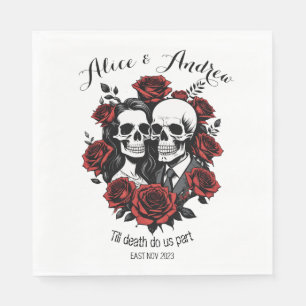 Skull souple wedding roses napkin