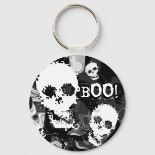 Skull Spectres B&W 'Boo!' keychain