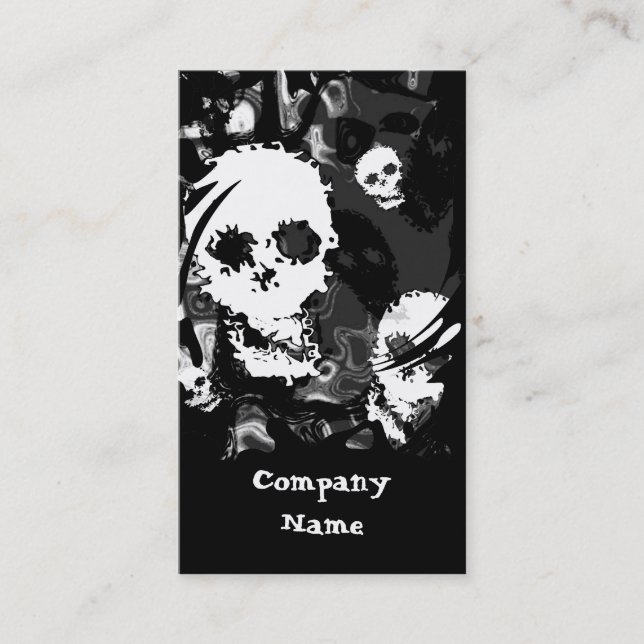 Skull Spectres B & W business card white vertical (Front)
