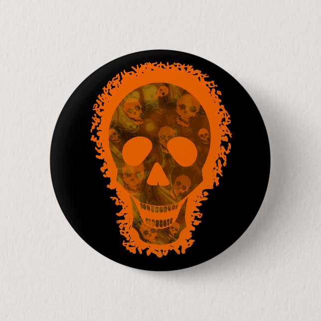 Skull Spectres Big Skull Orange button (Front)