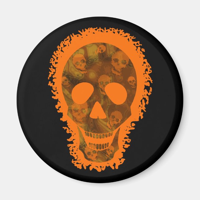 Skull Spectres Big Skull Orange fridge magnet (Front)