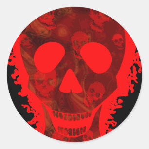 Skull Spectres Big Skull Red (close up) sticker