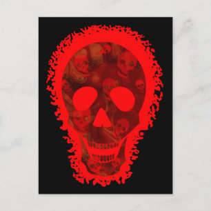 Skull Spectres Big Skull Red postcard