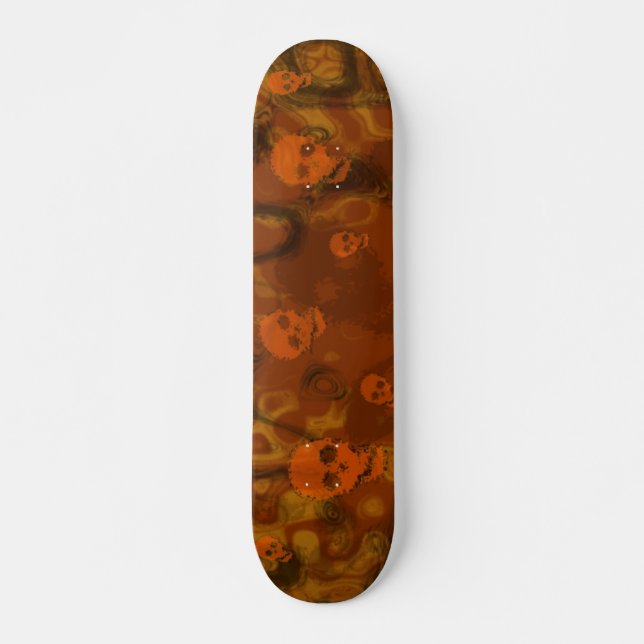 Skull Spectres Orange skateboard (Front)
