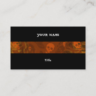 Skull Spectres Orange stripe horizontal black back Business Card