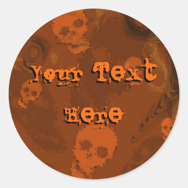 Skull Spectres Orange 'Your Text' sticker (Front)