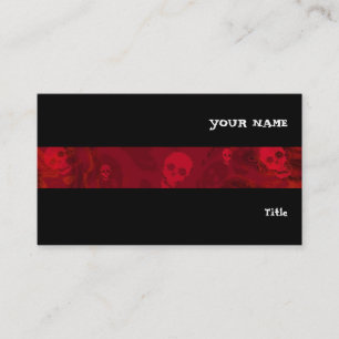 Skull Spectres Red stripe horizontal black Business Card