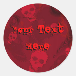 Skull Spectres Red 'Your Text' sticker