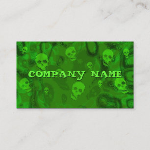 Skull Spectres small horizontal green Business Card