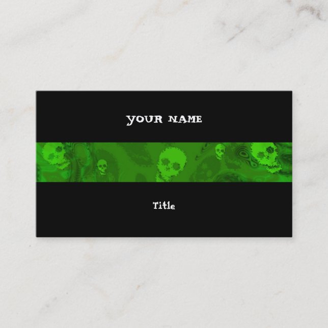 Skull Spectres stripe horizontal black back Business Card (Front)
