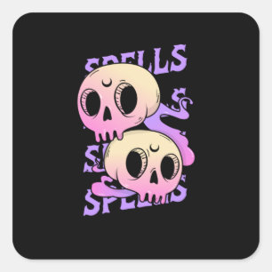 Skull Spell!! Square Sticker
