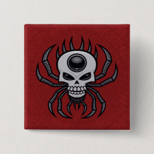 Skull Spider 15 Cm Square Badge