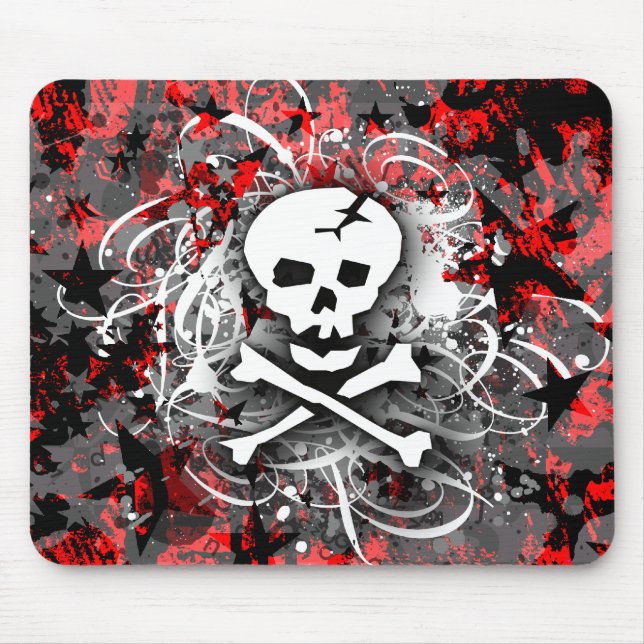 Skull Splatter Mouse Mat (Front)