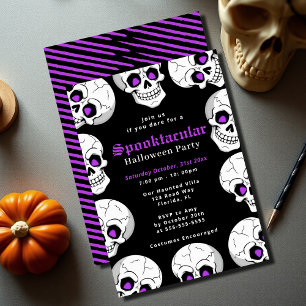 Skull Spooktacular Adult Halloween Costume Party Invitation