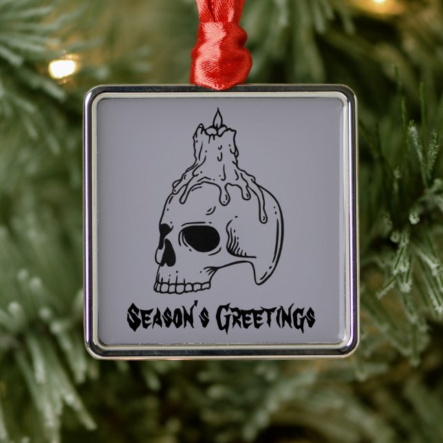 Skull Spooky Horror Gothic Metal Tree Decoration (Tree)