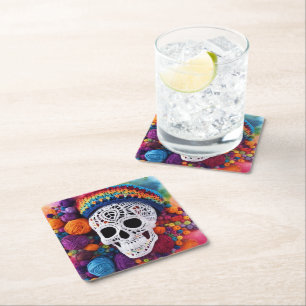 Skull Square Paper Coaster