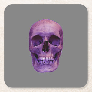 Skull Square Paper Coaster