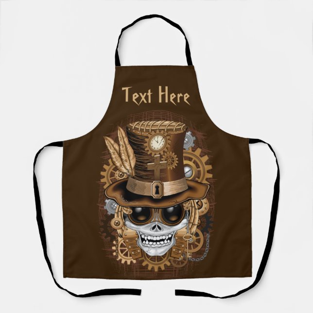 Skull Steampunk Voodoo Retro Machine Apron (Front)