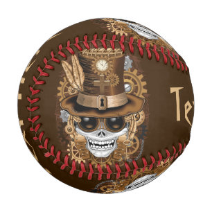 Skull Steampunk Voodoo Retro Machine Baseball