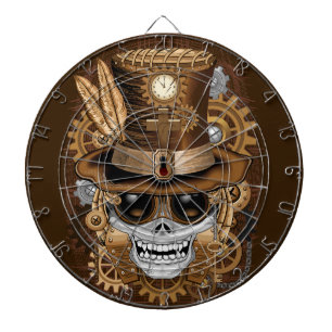 Skull Steampunk Voodoo Retro Machine Dartboard