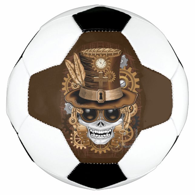 Skull Steampunk Voodoo Retro Machine Football (Front)