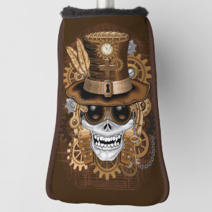 Skull Steampunk Voodoo Retro Machine Golf Head Cover