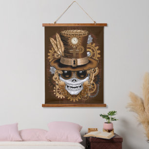 Skull Steampunk Voodoo Retro Machine Hanging Tapestry