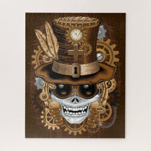 Skull Steampunk Voodoo Retro Machine Jigsaw Puzzle