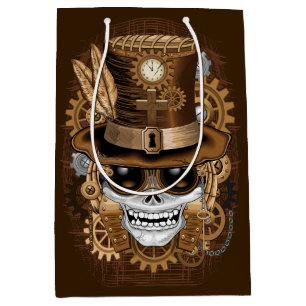 Skull Steampunk Voodoo Retro Machine Medium Gift Bag