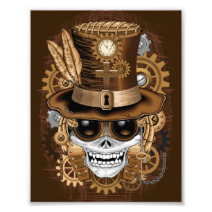 Skull Steampunk Voodoo Retro Machine Photo Print