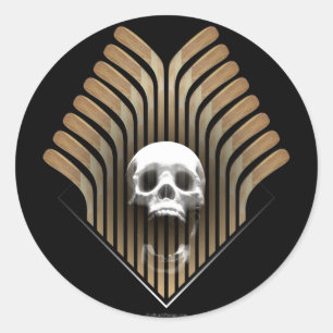 Skull & Sticks (Hockey) Classic Round Sticker