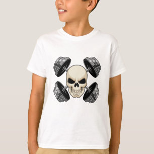 Skull Strength training Dumbbells T-Shirt
