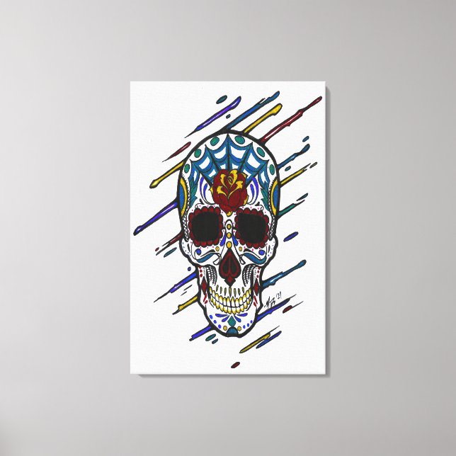 skull sugar skull canvas print (Front)