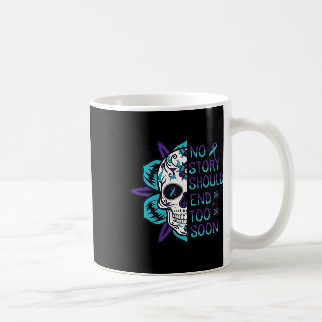 Skull Suicide Awareness Mental Health  Coffee Mug (Right)